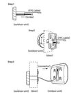Diagram of installing Super Handy Video Door Peephole Viewer Camera With Built In Battery And Cyclic Storage For Outdoor Home Security