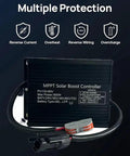 Heavy Duty 1000W Solar Charge Controller Supporting 24V 48V 60V 72V Electric Vehicles With Phosphate Batteries shown on a dark background.