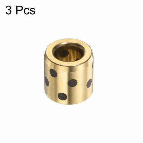 Top Shelf Brass Sleeve Bearings Three Pack Featuring Hella Smooth Graphite Bushings Eight Millimeter Bore By Fifteen Millimeter Diameter Self Lube Design with black dots