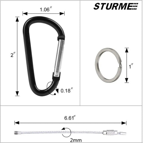 2 Inch Aluminum D Ring Carabiner Clip Set With Spring Loaded Gate Lightweight Strong for Outdoor Camping Keychains and Gear Dope 24 Pack Assorted