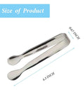 Six Piece Mini Ice Tongs Set 4.25 Inch Stainless Steel Tiny Serving Tongs For Appetizers Sugar Tea Party Coffee Bar Desserts Rustproof