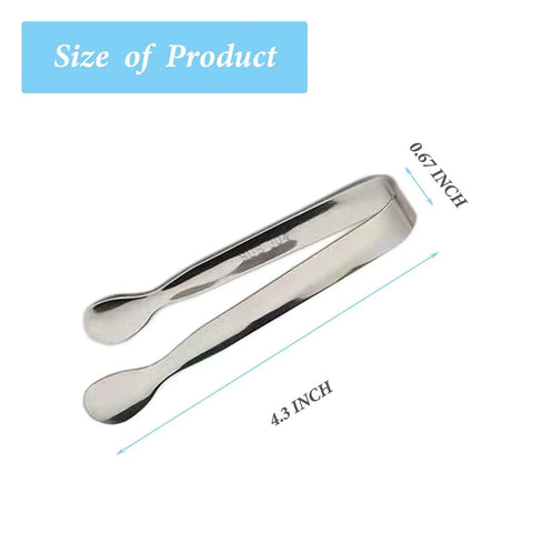 Six Piece Mini Ice Tongs Set 4.25 Inch Stainless Steel Tiny Serving Tongs For Appetizers Sugar Tea Party Coffee Bar Desserts Rustproof