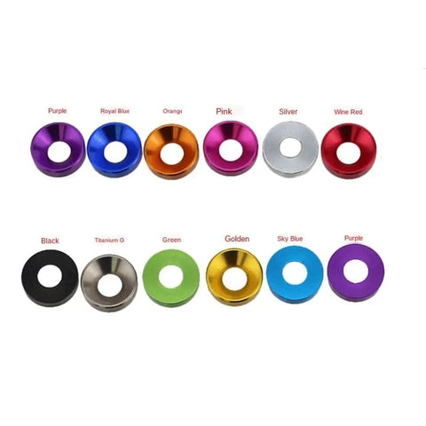 Heavy Duty Aluminum Fender Washers Set Five Pieces Color Aluminum Alloy Cup Head and Cylindrical Head Hardware With Hex Socket Screws and Gaskets