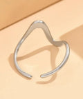 Irregular Curved Open Rings In Gold And Silver Stainless Steel Adjustable V Shape Band Jewelry For Women Trendy Minimalist Stacking Rings Personalized Look 2 Piece Set For Everyday Wear Or Gift showing silver ring