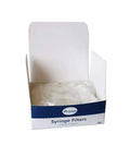Open box of Hydrophobic PTFE Syringe Filters 13mm Diameter 0.22 Micron Pore for Industrial Filtration, Lab-Grade Pack of 100