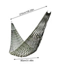 Army Green Outdoor Travel Hammock With Mesh Net Nylon Rope Construction, 270x80cm, showing lightweight yet durable swing bed
