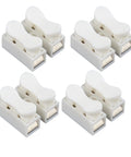 Spring Press Type Quick Wire Connector Terminal Blocks 50 Pcs Premium Barrier Block Set for Electrical Connections, White