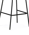 Legs of Contemporary 24 Inch Counter Height Stool Set Of 2 In Distressed Charcoal Grey Vegan Faux Leather with metal frame.