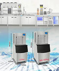 Heavy Duty Commercial Ice Maker Cranks Out 792 Lbs Of Chunky Granular Ice Daily With A Stacked 440 Lb Storage Bin Includes Automatic Water Filter And Scoop Ready For Kickin Parties At Busy Bars And Weekend Block Gatherings in a kitchen setting.