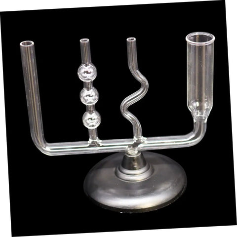 Physics Experiment Equipment Mechanics Kit For Classroom Lab Science with glass liquid pressure demonstrator on black background