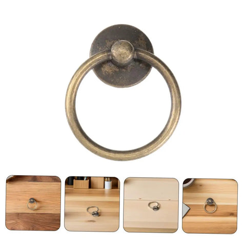 8 Pack Vintage Metal Drop Ring Drawer Pull Handles Zinc Alloy Circular Cabinet Hardware For Kitchen Bedroom Office