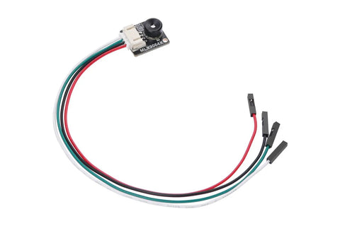 Thermal Imaging Camera MLX90640-D110 32x24 IR Array With I2C Interface showing front view with connecting wires