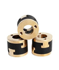 Upgrade Your 3D Printer Build With This Super Durable Z-Axis Lead Screw Decoupler Assembly Featuring Oldham Coupling Design That Ensures Smooth Flexible Shaft Performance For Reliable Printing Results On Multiple Models. Brass and black 3D printer Oldham coupling lead screw decoupler assembly