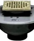 Beefy ABS Adjustable Commercial Drain With 5 Inch BR Grate And Square Ring 6 Inch Outlet, contoured design visible