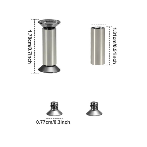 10 Packs M4 Hex Flat Head Screws And Rivets For Knife Handle Fixing Bolts Fasteners Kit with dimensions