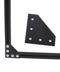 10 Piece L Shaped Corner Brackets For 20x20 Aluminum Extrusion 2020 Series DIY Friendly With 5 Hole Joints Includes 50 M5 T Nuts 50 M5x8mm Screws And 1 Wrench For 6mm Slot Rails Heavy Duty 6063 Aluminum And Galvanized Hardware., black 5-hole corner bracket mounted on 20x20 aluminum extrusion frame