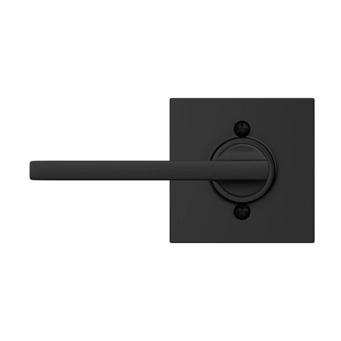 Latitude Lever With Collins Trim Non Turning Dummy Door Handle Dope Matte Black For Right Or Left Swing Doors Surface Mounted