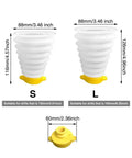 Silicone Drill Dust Cover Baffle With Quick Attach Dust Collector sizes S and L shown for various drill fits