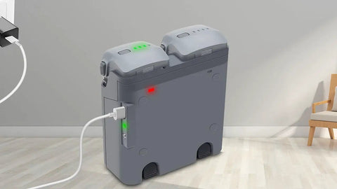 Two-Way Charging Hub For Air 3S And Air 3 Drones, Fast Charger Case Station with two batteries displaying charge status