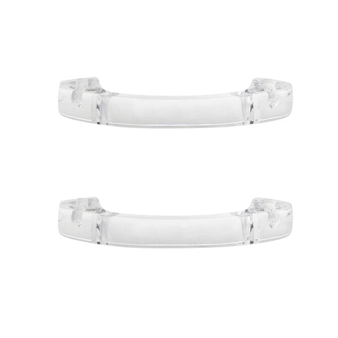Set Of 6 Clear Acrylic Cabinet Handle Pulls With Arch Design, 3.3 Inch Total Length, 2.6 Inch Center To Center Mounting Holes, Includes Mounting Screws