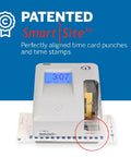Boss Approved Employee Automatic Time Clock Featuring Dual View Display for accurate time card stamps and easy tracking.