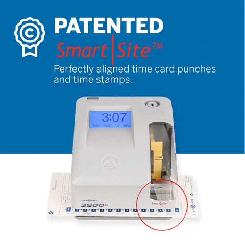 Boss Approved Employee Automatic Time Clock Featuring Dual View Display for accurate time card stamps and easy tracking.