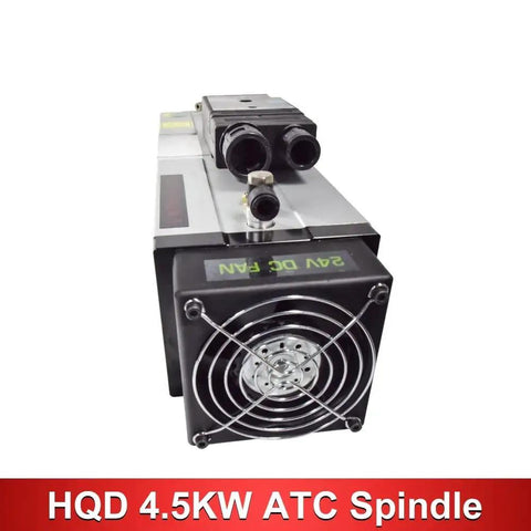 Heavy Duty Automatic Tool Change Air Cooled Spindle Motor 4500W ATC 24000RPM ISO30 Taper front view with cooling fan
