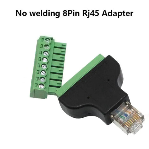 4 Pack RJ45 Screw Terminal Adapter Blocks For Ethernet Networks RJ45 Male To 8 Pin Connector for CCTV DVR Cat5 Cat6 Cat7