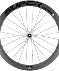 Carbon Disc Wheelset 50mm Depth 25mm Width Clincher 700c Center Lock Thru Axle Slick Glossy Black U-Shape Rim