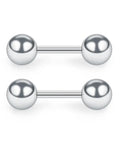 4 Pairs 16G One Quarter Inch Stainless Steel Polished Ball Barbell Earrings For Helix Cartilage Tragus And Lobe Piercings Men Women Hypoallergenic Rust Resistant No Nickel 3mm 4mm 5mm 6mm Silver, two silver ball barbells