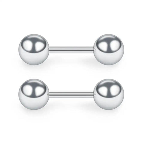 4 Pairs 16G One Quarter Inch Stainless Steel Polished Ball Barbell Earrings For Helix Cartilage Tragus And Lobe Piercings Men Women Hypoallergenic Rust Resistant No Nickel 3mm 4mm 5mm 6mm Silver, two silver ball barbells