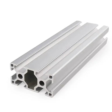 Heavy Duty T-Slot Aluminum Profile 3030 And 3060 Sizes For Custom Builds, showing a silver aluminum profile for robust structures.