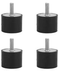 4Pcs Vibration Rubber Bobbin Mount Isolator Set For Automobiles Machinery Fitness Equipment And Generators VE40x30 M8x23 Shock Absorber Vibration Dampers To Beat Rattle And Noise And Keep Equipment Running Smooth. Black rubber bobbin mounts with M8 threaded studs