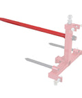49 Inch Bale Spear With 3000 Lb Capacity Red Coated Bale Forks Hay Spike For Buckets Tractors Loaders Hex Nut Quick Connect