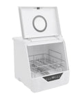 Ace Portable Countertop Dishwasher With Four Smart Wash Modes And Turbo 360 Spray For Zero Drama No Sweat Sanitizing In Small Apartments Tiny Homes And Rv Camper Gear Where Counter Space Is Limited But Results Better Be Boss Level showing open door and interior with rack.