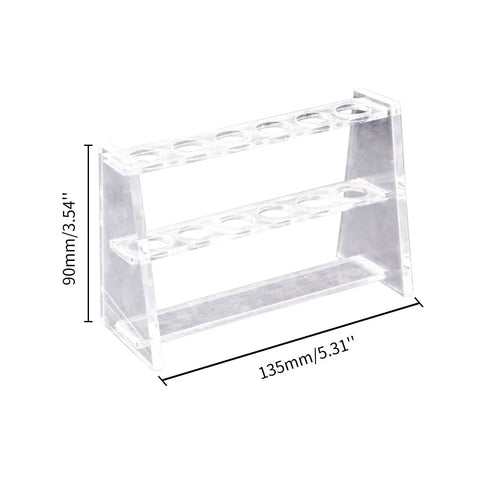 Clear Acrylic Test Tube Rack, 6 Wells Lab Holder For 10ml Centrifuge Tubes, Two-Layer Design With Precise 16mm Sockets
