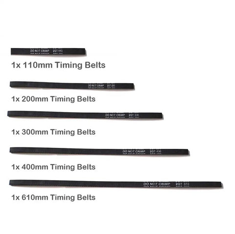GT2 Timing Belt Closed Loop Rubber Belt 6mm Wide With 2mm Pitch For 3D Printers And CNC Rigs Durable Flexible Low Stretch Pro Grade Includes 110mm 200mm 300mm 400mm 610mm Lengths 5 Pieces