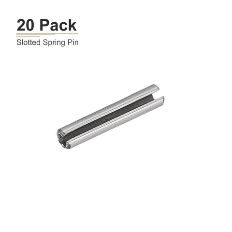 Slotted Roll Pin 2.5mm X 10mm 20 Pack 304 Stainless Steel Silver, single pin close-up view for home workshop projects and fasteners