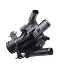 Direct Fit Engine Coolant Thermostat For Mercedes Benz Cla Gla Glc Class W156 W117 W176 M133 showing durable black plastic design and connectors.