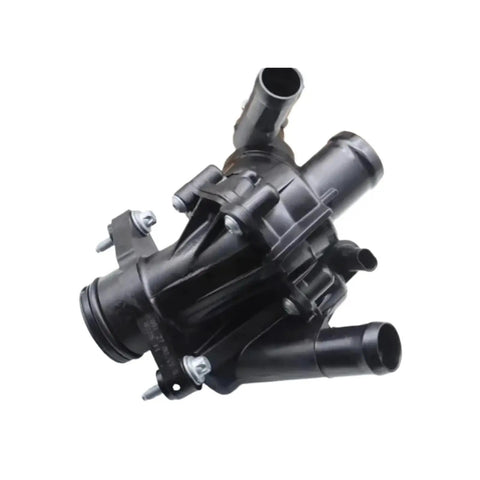 Direct Fit Engine Coolant Thermostat For Mercedes Benz Cla Gla Glc Class W156 W117 W176 M133 showing durable black plastic design and connectors.