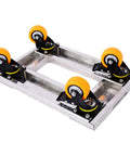 Ultra Tough Heavy Duty Furniture Dolly with 800 lb Load Capacity, aluminum platform, 4 TPU swivel casters with brakes, silver finish