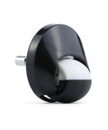 Roomba front wheel caster assembly; black housing with metal axle, compatible with 500–900 series
