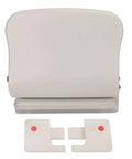 Heavy Duty Metal Hole Punch For Home Office Desk, 10 Hole Punch That Punches Up To 10 Sheets in White with positioning guides shown