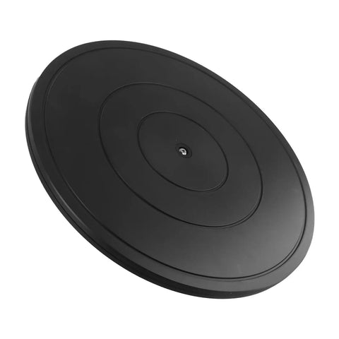Rotating Lazy Susan Turntable With Ball Bearing Swivel 360 Degree Kitchen Cabinet Organizer For Spices Cosmetics And DIY Crafts Dope Non Slip Black 8 To 16 Inch, side view.