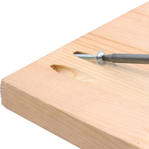 Three Pack Number Two Square Driver Bit Set With Three Lengths Two Inch Four Inch Six Inch For Pocket Hole Jig Systems on wood panel