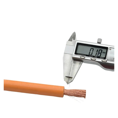 Measuring the thickness of Heavy Duty Ev Charging Cable 50 Square Millimeter Pvc Insulated Power Wire with calipers.
