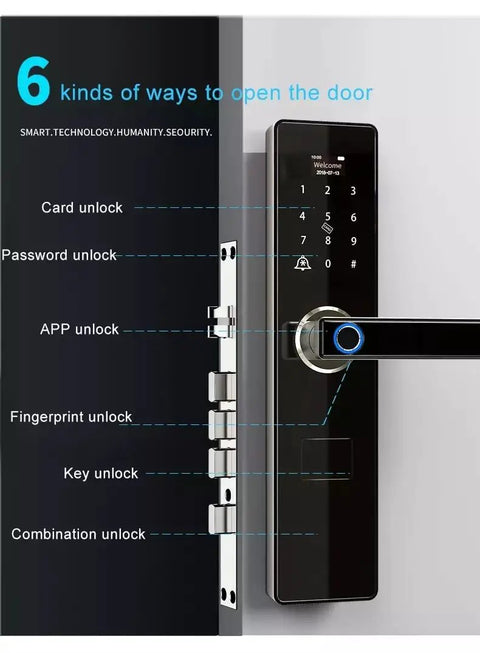 Rock Solid Smart Door Lock With Built In Doorbell And Hassle Free Fingerprint Password Card Keypad Entry C Grade Digital Deadbolt options