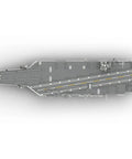 Top view of a 1:300 Scale Nuclear Powered US Navy Aircraft Carrier Building Blocks Set MOC 192566 Military Themed Assembly Kit.