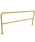 Dead Easy Osha Compliant Industrial Safety Railing With Vivid Yellow Finish And One Piece Welded Base Plates For Quick Plug And Play Surface Mounting, 42in height.