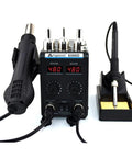 110V 750W 2 In 1 SMD Hot Air Rework Station And Soldering Iron With LCD Dual Digital Display for precise PCB work